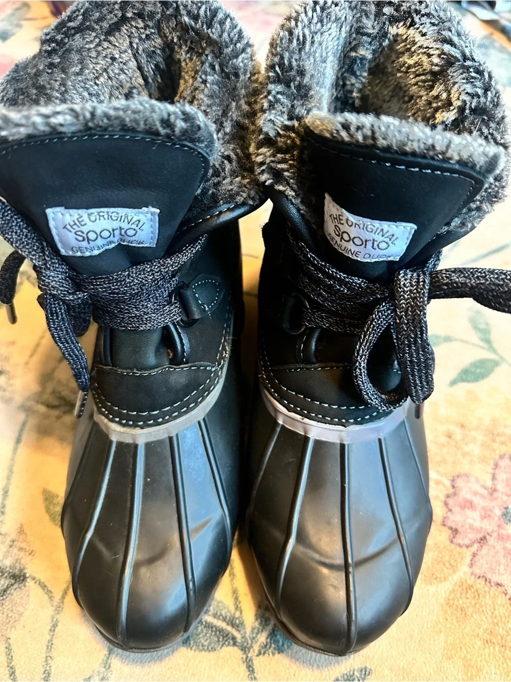 Sporto Black and Gray Kids Waterproof Snow Boots
